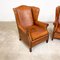 Dutch Sheep Leather Wingback Armchairs, Set of 2, Image 2