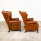 Dutch Sheep Leather Wingback Armchairs, Set of 2 7