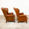 Dutch Sheep Leather Wingback Armchairs, Set of 2, Image 7