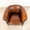 Vintage Dutch Sheep Leather Low Tub Club Chair 6