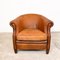 Vintage Dutch Sheep Leather Tub Club Chair 8