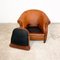 Vintage Dutch Sheep Leather Tub Club Chair 12