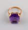 Art Deco Ring in 18K Gold with Amethyst 2