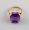 Art Deco Ring in 18K Gold with Amethyst, Image 2