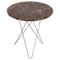 Mini Brown Emperador Marble and Steel Tall O Table from Ox Denmarq 1