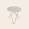 Mini White Carrara Marble and Brass O Table from Ox Denmarq 2