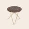 Mini Brown Marble and Brass Emperador O Side Table from Ox Denmarq 2