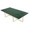 Large Green Indio Marble and Brass Ninety Table from Ox Denmarq 1