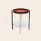 Cognac Leather, Teak Wood and White Carrara Marble Deck Table by Ox Denmarq, Image 2