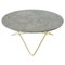 Large Grey Marble and Brass O Coffee Table from Ox Denmarq 1