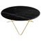 Large Black Marquina Marble and Brass O Coffee Table by Ox Denmarq 1