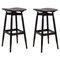 High Black Stained Oak Dom Stools by Marcos Zanuso Jr, Set of 2 1