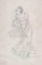 Aristodemo Costoli, Young Lady, Original Drawing, Mid-19th-Century 1