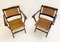 Mid-Century Italian Cane and Wood Foldable Armchairs, 1950s, Image 6