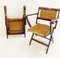 Mid-Century Italian Cane and Wood Foldable Armchairs, 1950s, Image 12