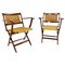 Mid-Century Italian Cane and Wood Foldable Armchairs, 1950s 1