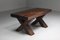 Brutalist Dark Wooden Dining Table, Italy, 1940s 4