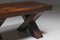 Brutalist Dark Wooden Dining Table, Italy, 1940s 9