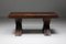 Brutalist Dark Wooden Dining Table, Italy, 1940s, Image 2