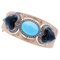 Turquoise Bracelet in 14K Rose Gold and Silver, Image 1