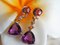 18kt Earrings with Amethyst, Multicolored Sapphire and Diamonds, Set of 2 6