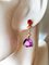 18kt Earrings with Amethyst, Multicolored Sapphire and Diamonds, Set of 2 15