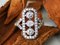 Art Deco Style 18k White Gold Diamond Ring 9