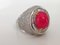 18kt Ring in Gold and Silver wtih Ruby & White Stones 5