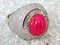 18kt Ring in Gold and Silver wtih Ruby & White Stones 10
