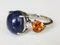 Ring in 18k White Gold with Sapphire, Diamond, and Citrine 12