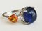 Ring in 18k White Gold with Sapphire, Diamond, and Citrine 4