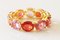 18k Yellow Gold Wedding Ring with Orange and Pink Sapphire 9