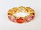 18k Yellow Gold Wedding Ring with Orange and Pink Sapphire 4