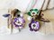 Ohrringe aus Silber, Emaille, Tansanit, Amethyst und Zuchtperlen, 2er Set 3