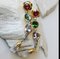 Flexible Earrings in Yellow Gold and White Gold with Tourmaline and Spinel Moonstone, Set of 2, Image 5