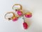 8k Yellow Gold Earrings in Ruby & Rose-Cut Diamonds, Set of 2, Image 6