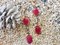 Boucles d'Oreilles en Or Jaune 8k avec Rubis et Diamants Taille Rose, Set de 2 2