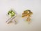 Yellow Gold, Peridot and Diamond Earrings, Set of 2, Image 2