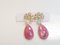 Yellow Gold Earrings with Unheated Rubies and Diamonds, Set of 2 5