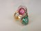 Yellow Gold, Tourmaline, Apatite and Diamond Ring 2