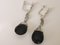 Onyx and Diamond Gold Earrings, Set of 2 1