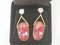 Unheated Ruby, Gold and Diamond Earrings, Set of 2 2