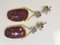 Unheated Ruby, Gold and Diamond Earrings, Set of 2 4