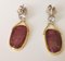 Unheated Ruby, Gold and Diamond Earrings, Set of 2, Image 3