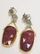 Unheated Ruby, Gold and Diamond Earrings, Set of 2 1