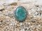 Silberner Siegelring mit Larimar Cabochon 10