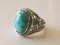 Silver Signet Ring with Larimar Cabochon 8