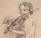Maurice Denis, violinista, principios del siglo XX, litografía original, Imagen 3
