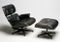 American Black 670 Swivel Chair and 671 Ottoman by Charles and Ray Eames for Herman Miller, 1972 1