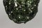 Green Murano Glass Flowers and Brass Pendant Light 8